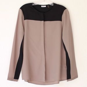 DKNYC two-tone (black & tan) blouse